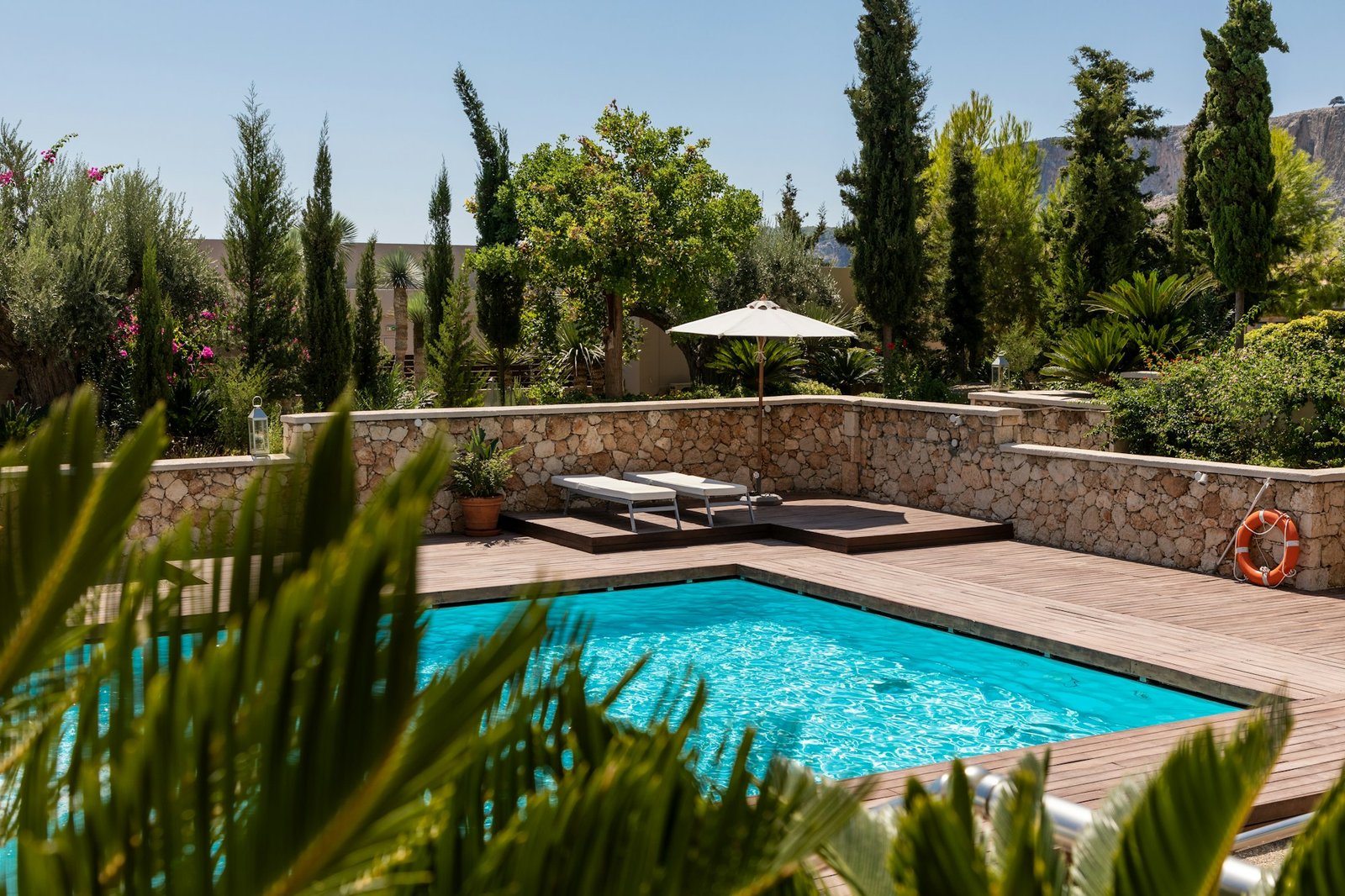 Still pool water reflecting sky — placeholder for Laventa pool photography